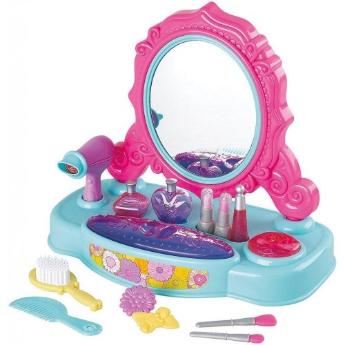 Little Vanity Corner Playset With Accessories Hairbrush Nail Paints Hair Dryer Perfume Comb